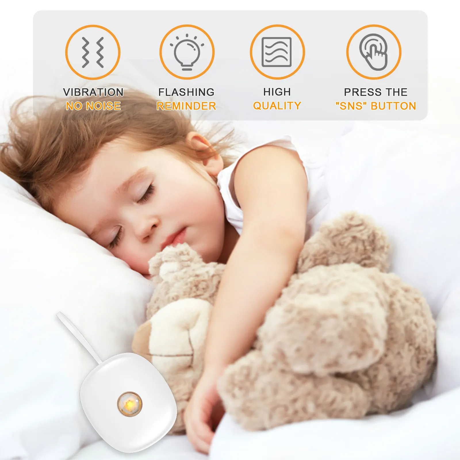 Vibration Alarm Clock Under Pillow Battery Operated Vibrating Bed Shaker with 2 Alarms Quiet Bed Shaker Alarm Clock with LED