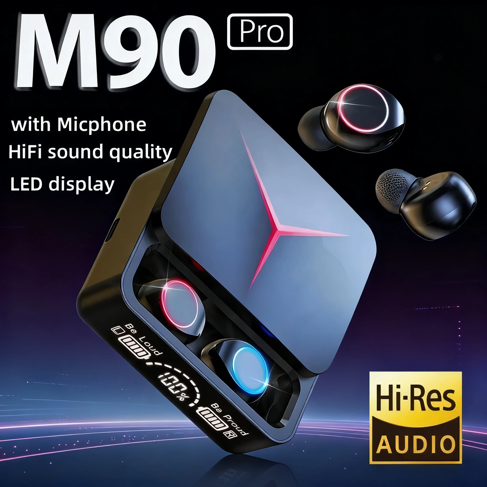 

M90 Wireless Headphones TWS Bluetooth Touch Control Earphones Sport Earbuds Hifi Stereo Gaming Headset With Mic For smartphone