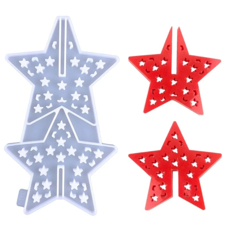 

E21F Пентаграмма Silicone Resin Plomt, Star Epoxy Resin для литья, Diy Home Decor, настольный орнамент для настольного