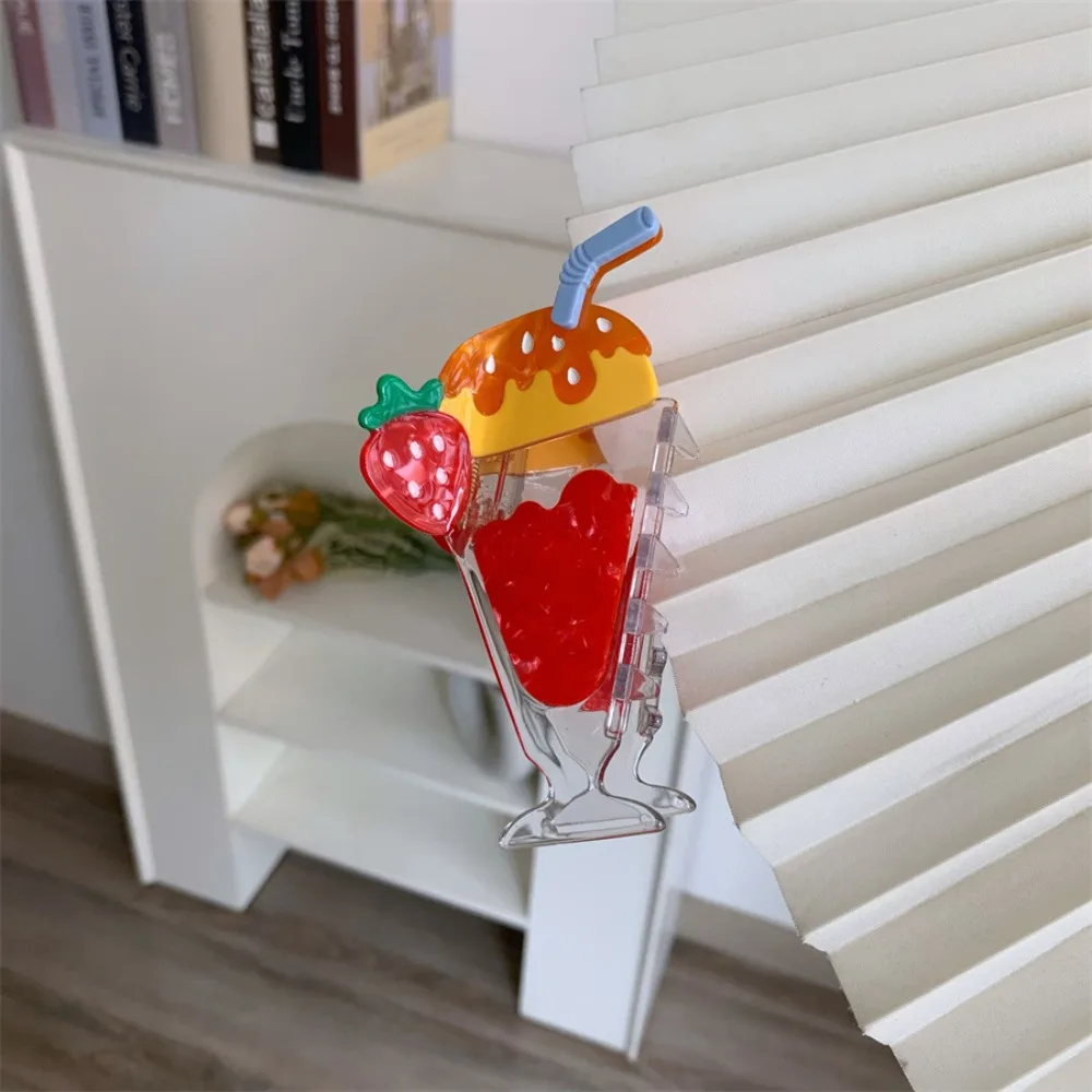 

Fashion Strawberry Fruit Cone Hair Claw Watermelon Popsicle Ice Cream Hair Claw Hairpin Headwear Acetic Acid Shark Grab Travel