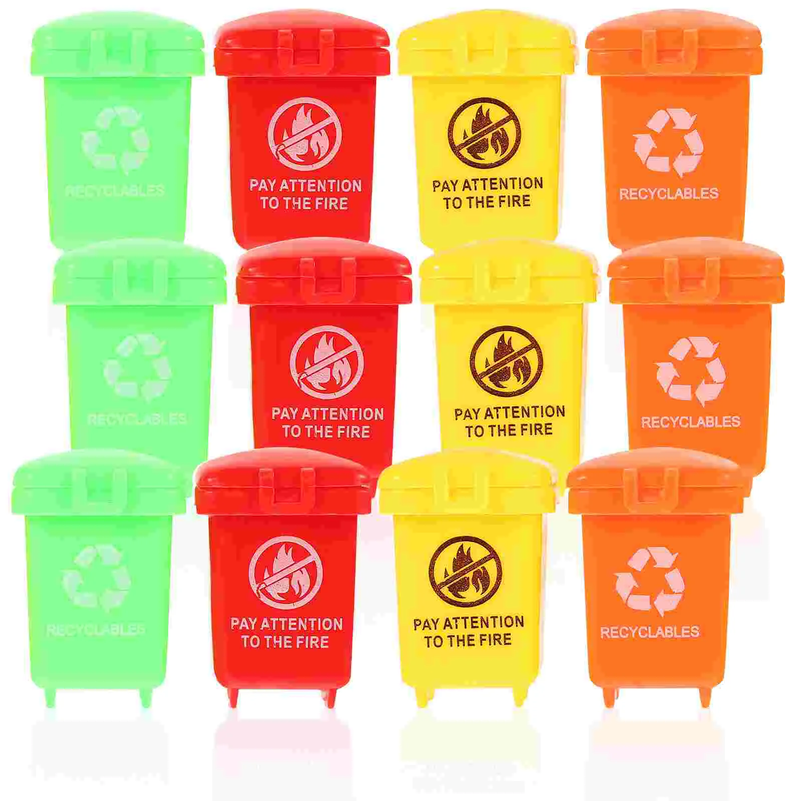 20 Pcs Desk Recycle Trash Can Mini Kids Garbage Classification Toy Small House Simulation Miniature