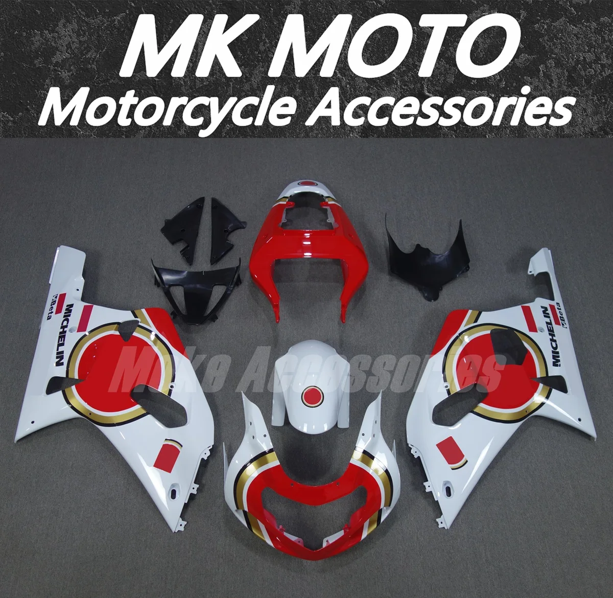

Moke moto Motorcycle Bodywork Set For Gsxr600/750 2001 2002 2003 Fairings Kit Fit New Abs Injection Glod Red White Black
