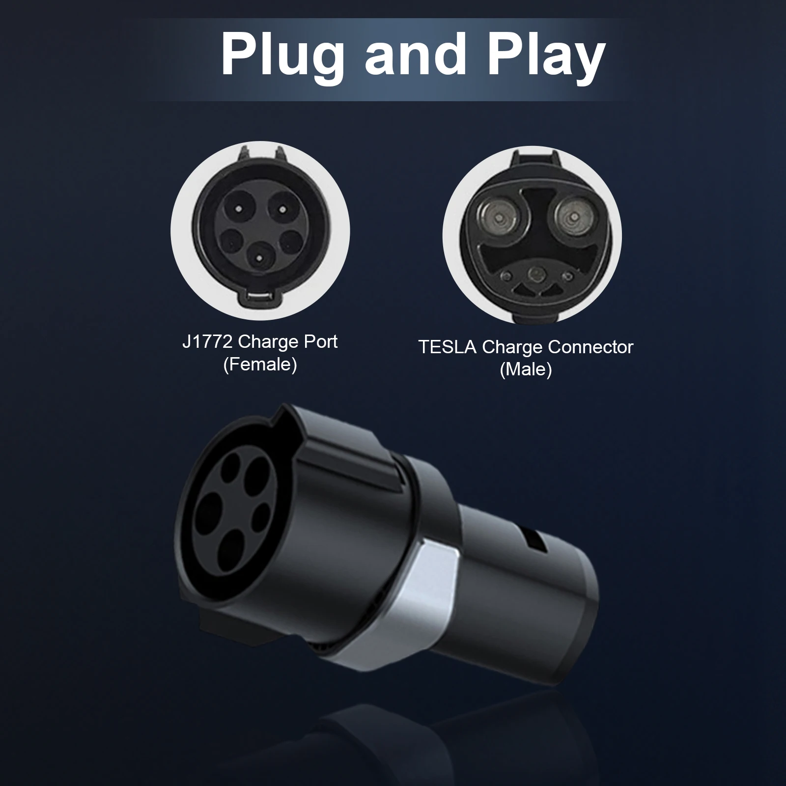 1772 to Tesla Adapter Max 80A&240V AC Fast chargering for Model3 /Y/S/X Tesla Charger Converter (SAE J1772 Charging Adapter to T