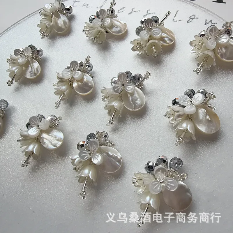 Premium Crystal Tassel Beaded Flower Shoe Clips for Crocs Transparent Jelly Shoes Non Slip Sturdy Cute Elegant
