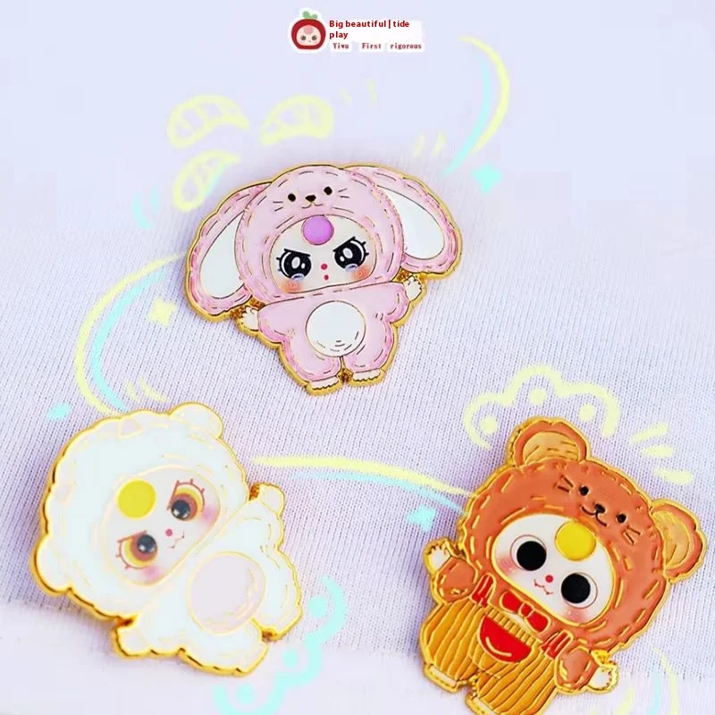 

New Baby Three 40Pcs Badge With Numbered Surprise Blind Box Trend Cute Cartoon Pendant Toy Animal Enamel Phnom Penh Collection