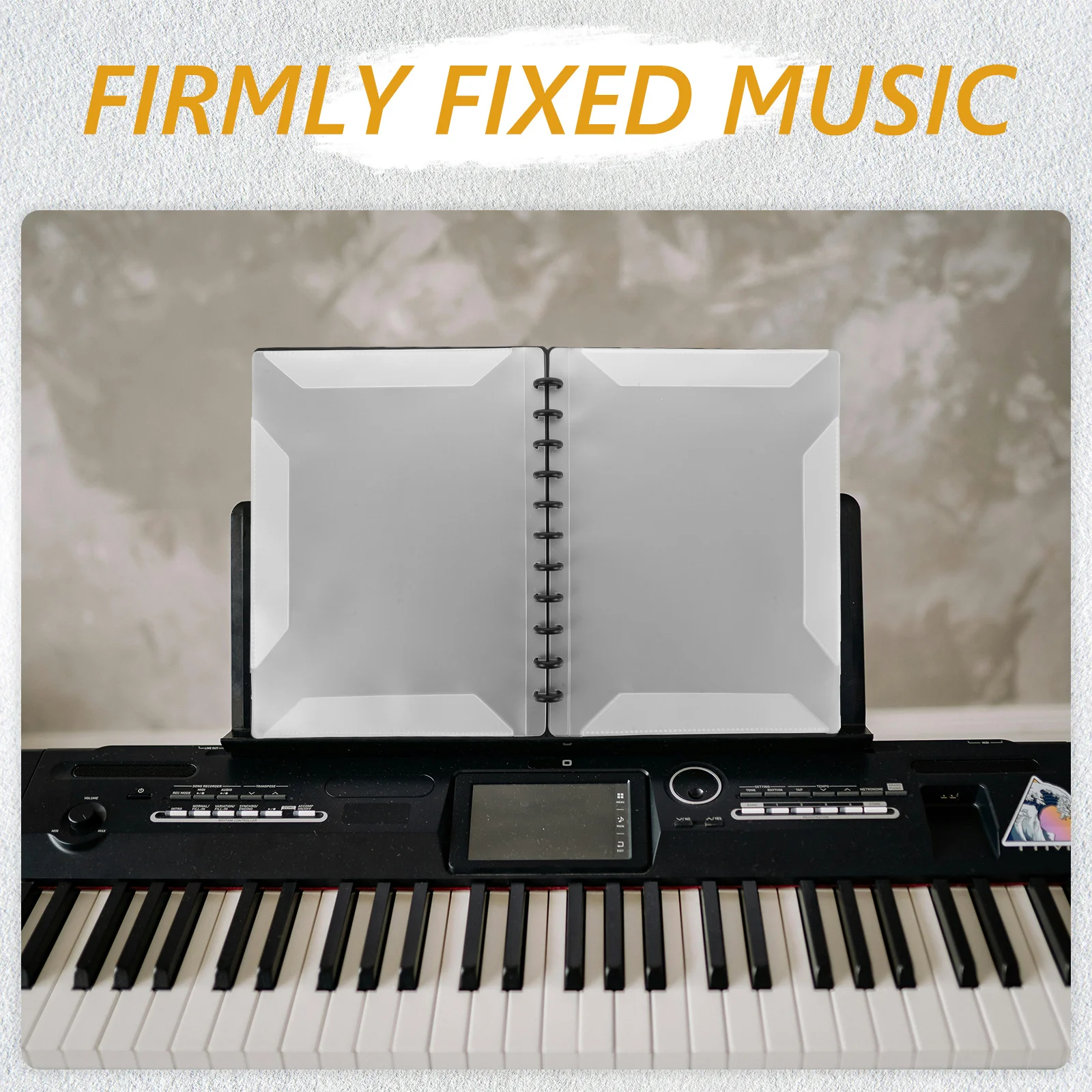 Music Score Binder 20 Page Capacity Clear Insert Sheets Detachable Flip Folder Secure Mushroom Clamp for Marching Band Choral