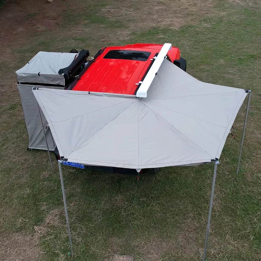 For RV Soleflex F16 Full Cassette Car Foxwing 270 Degree Awning Outdoor Camping Car Awning 4x4 For RV