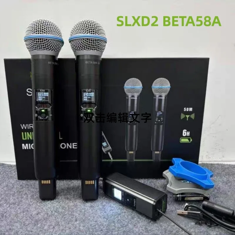 Original SLXD2 BETA58A 2pcs  Metal Professional Wired Microphone Dynamic Cardioid Mic For Karaoke Live Vocals Stage Singing BBOX