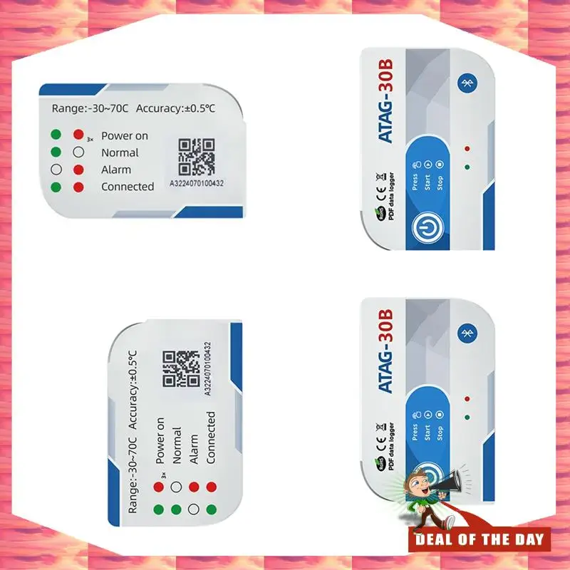 

24-часовая доставка, высокоточный регистратор температуры, мини-USB, Bluetooth, регистратор данных температуры, внутренний датчик, 65000 точек для холода C