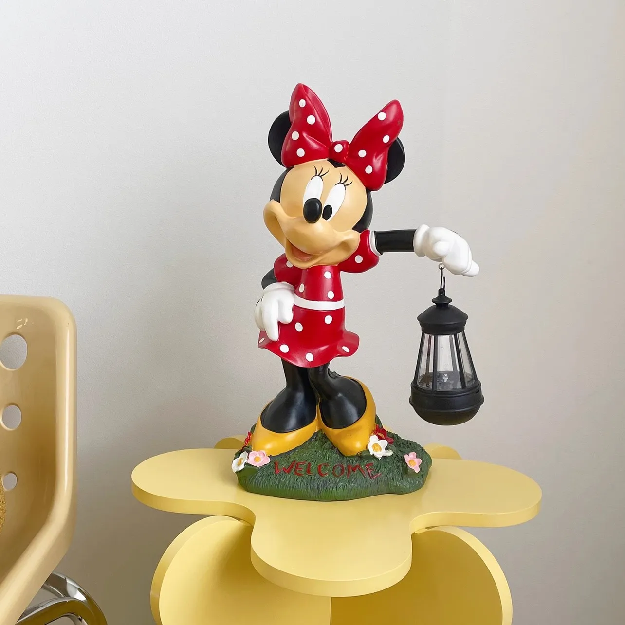 [Funny] 42cm Disney Mickey Minnie Mouse Take the Lamp Action figure toys statue collection model home decoration kids best gift