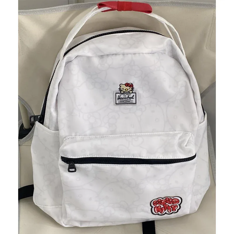 Sanrio Hellokitty Kawaii Kt Cat Co-Branded Tide Brand Backpack Men and Women Cute Childlike Light Backpack Schoolbag Students