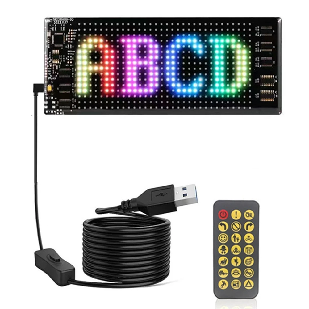 A20F-Led Matrix Display Car Panel Flexible Pixel Programmable Scrolling Advertising DIY Animation Text Matrix Panel RGB