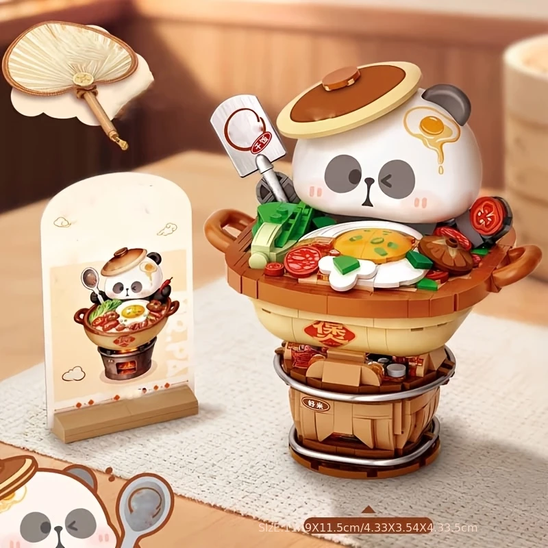 

Creative Mini Hot Pot Micro Building Blocks 2.5cm Tiny Particle Bricks Chinese Food Store Decorative Kitchen Dining Room Model