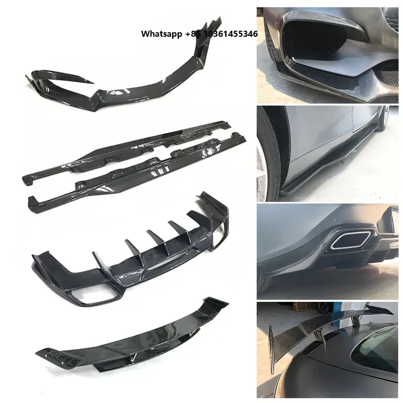 

High Quality Carbon Fiber Body Kit Front Bumper Lip Rear Diffuser Side Skirts GT GTS GTC 2015-2018