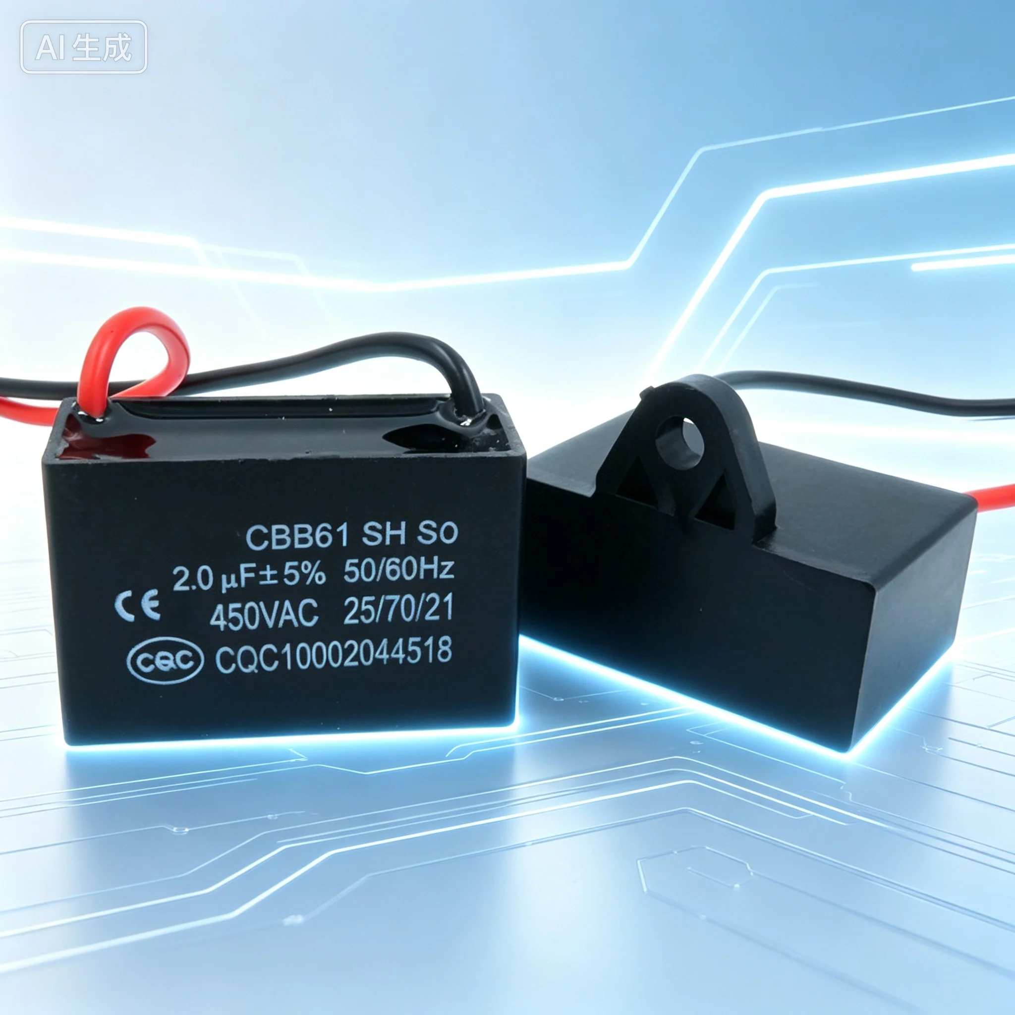 Component for CBB61 2UF 450V Start Capacitor For Ceiling Fan Blower Wall Fan Exhaust Fan  10pcs