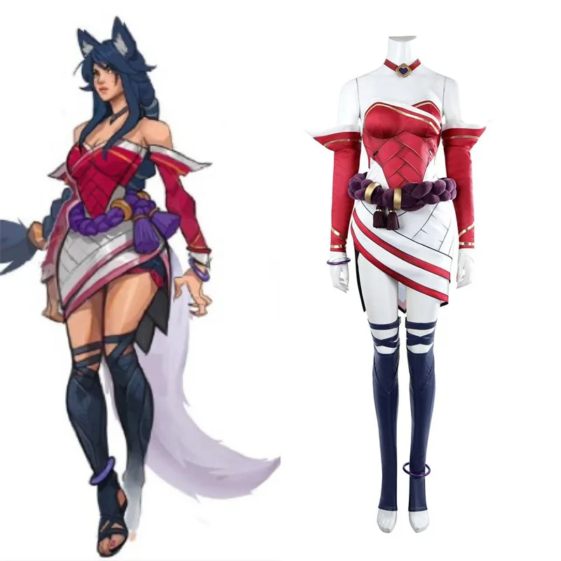 Game 2XKO Ahri Cosplay Costume LOL Ahri Dress Accessories Full Set  Halloween Party Outfit