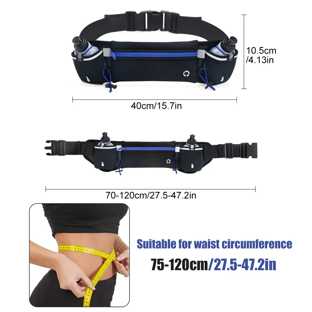 1PCS Hydration Running Belt with Water Bottles for Men & Women – Running Water Bottles, Water Resistant Pouch Fits All Phones