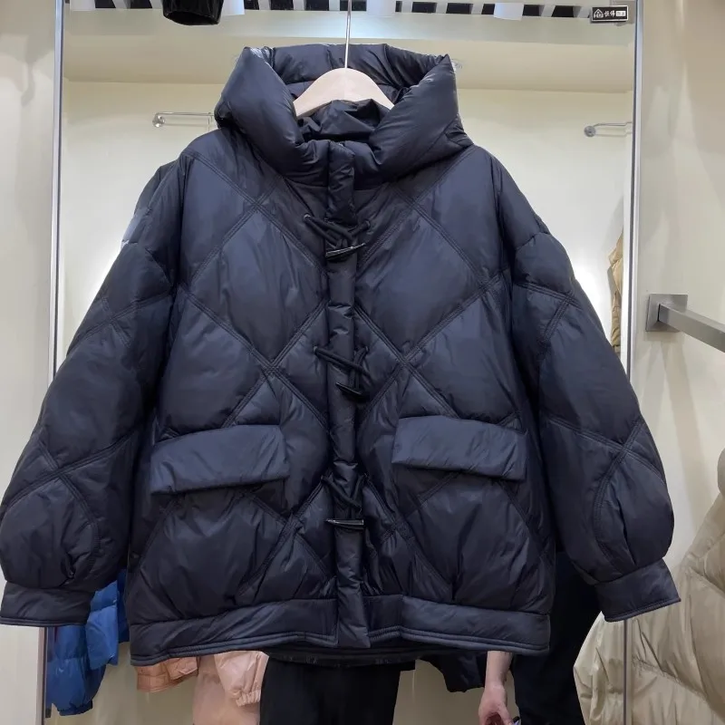 White Duck Down Outerwear Casual High-Quality Women Down Jacket Winter Warm Solid Color Korean Version Down Coat JJ676