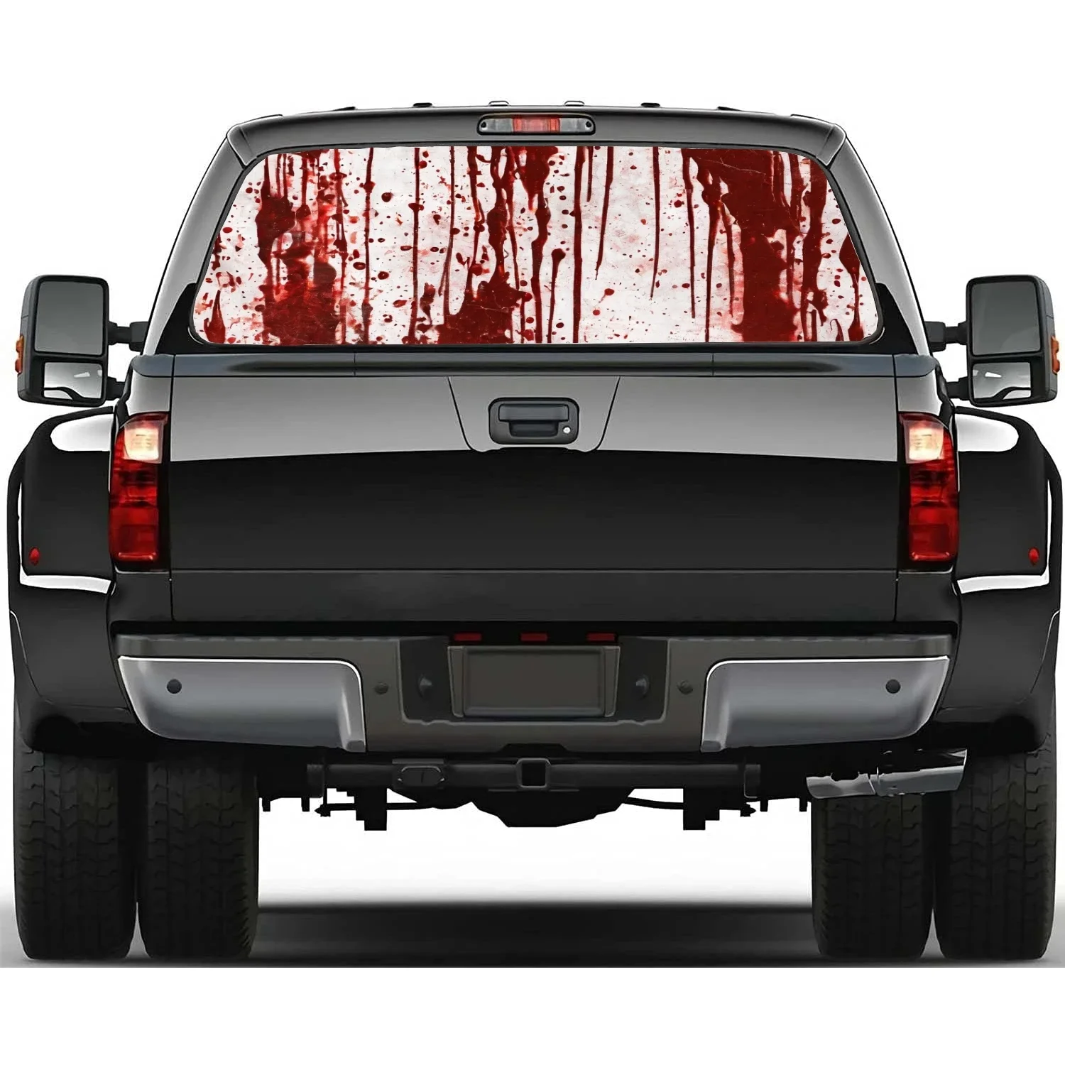 

Bloody Grunge Texture Rear Window Decal Fit Pickup,Truck,Car Universal See Through Perforated Back Windows Vinyl Sticker