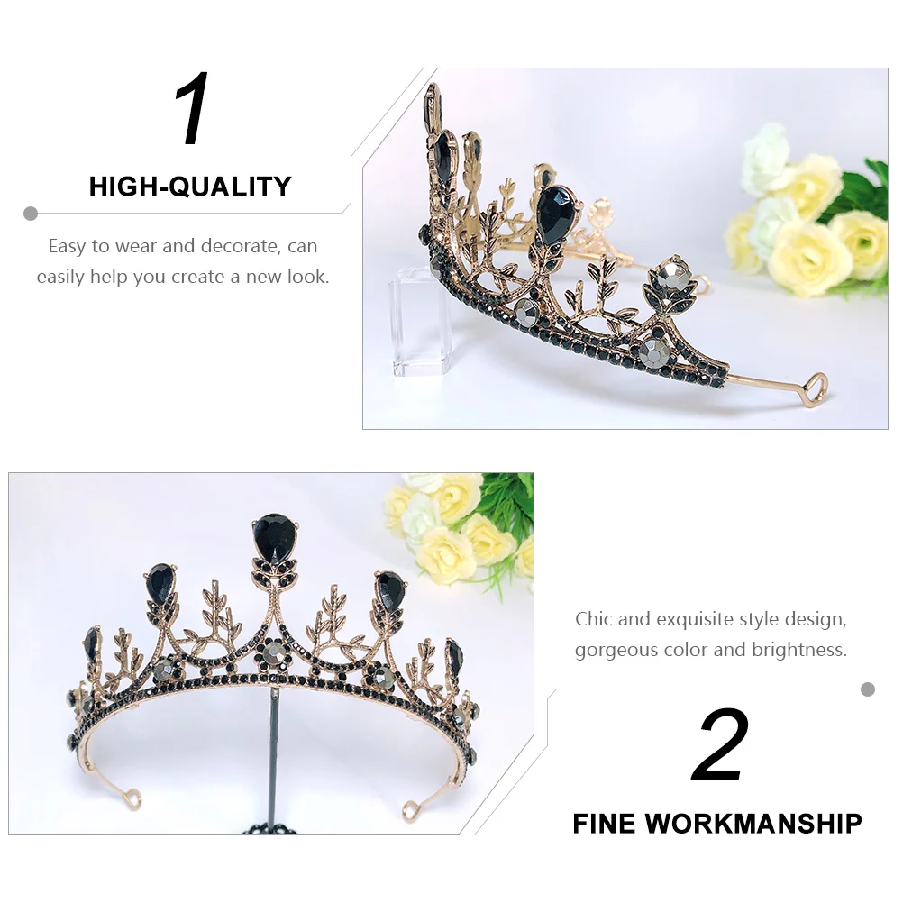 

Exquisite 1Pc Vintage Baroque Crown Tiara Hair Decor for Bride Wedding Dress Accessories Elegant Charming Jewelries