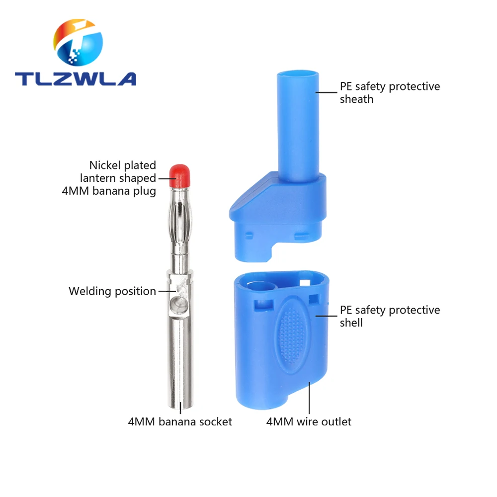 Assembled 4mm Safe Banana Plug Protective Fully Closed High Current 20A Banana Plug Test Plug Panel Plug Various Colors