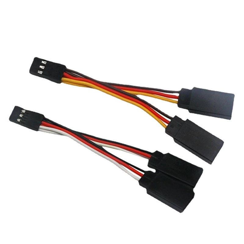 5 Pcs JR/Futaba Style Servo 1 To 2 Y Harness Leads Splitter Cable Male To Female Extension Lead Wire For RC Models 7Cm