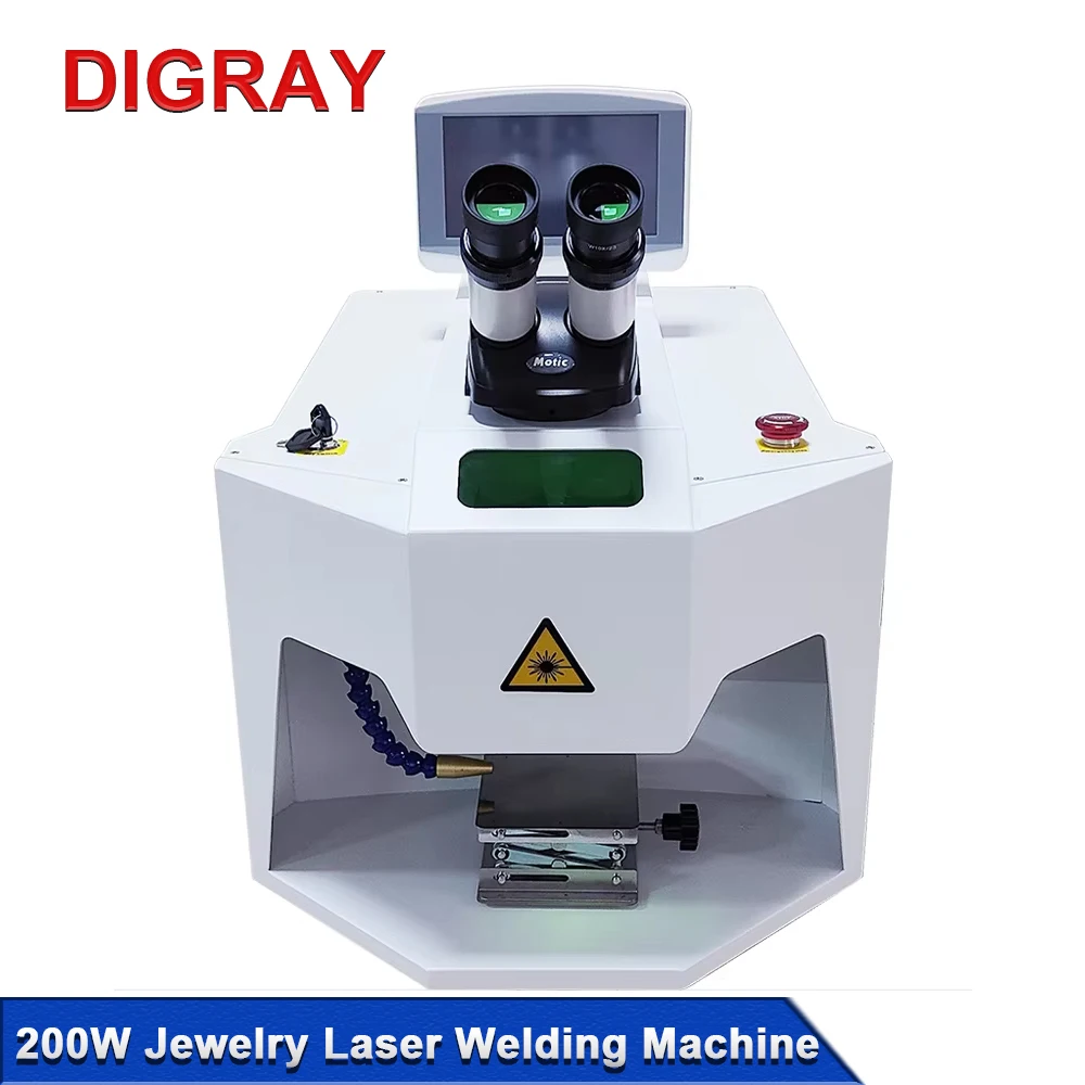 DIGRAY 200W Jewelry Laser Spot Welder Laser Welding HD CCD Microscope for Gold and Silver Chain Link Pendant