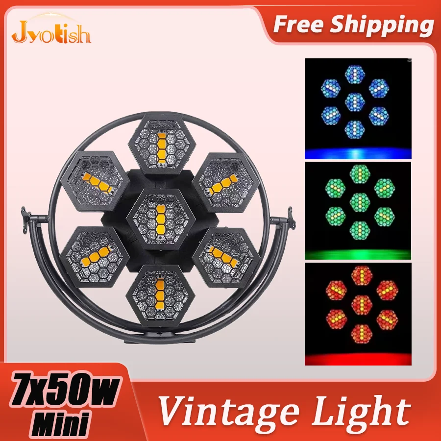 7×50w LED 3IN1 RGB vintage matrix retro light Flash Light Stage Effect Lighting Equipment Strobe Light for Decoration Bar DJ