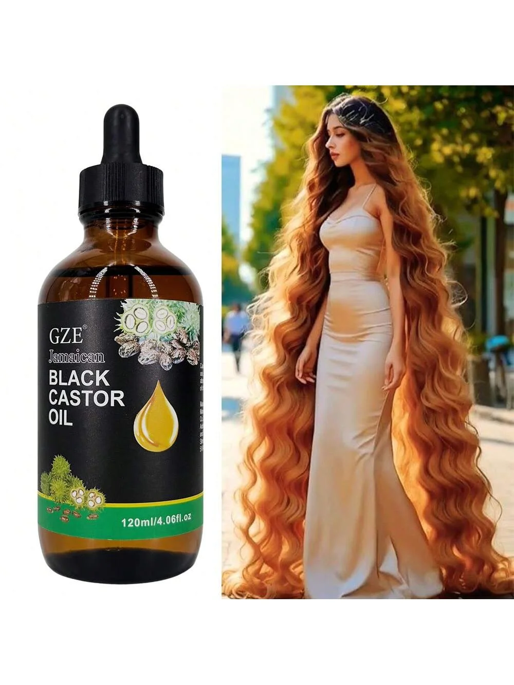GZE Jamaican Black Castor Oil - Cold Pressed Hair Moisturizing for Hair, Lash & Eyelash Strength, Shine & Scalp Care view 4