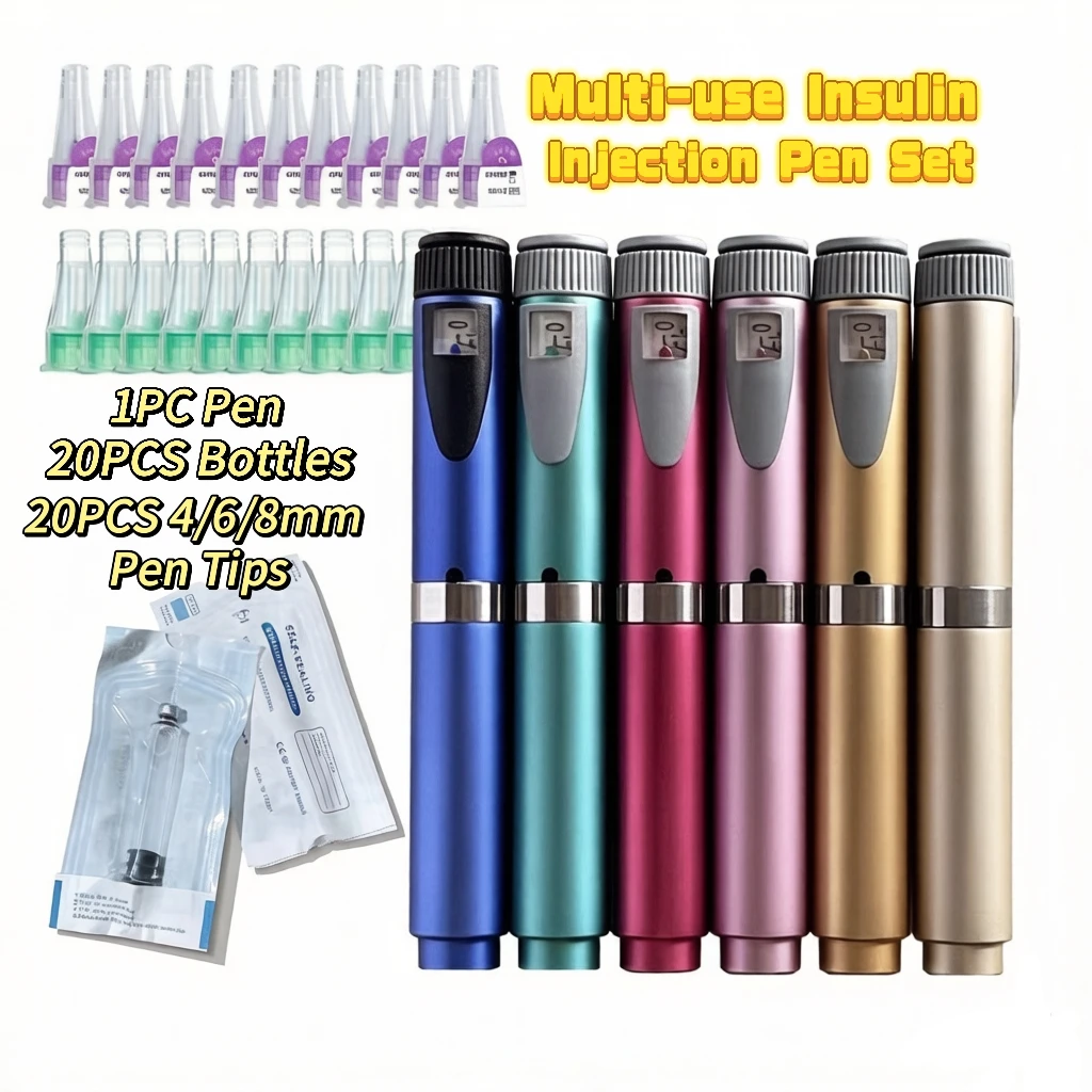 

4/6/8mm Disposable Pen Tip for Insulin Multi-use Precise Dosing Reusable Injection Pen Set 3ml Empty Cassette Bottle Cartridges