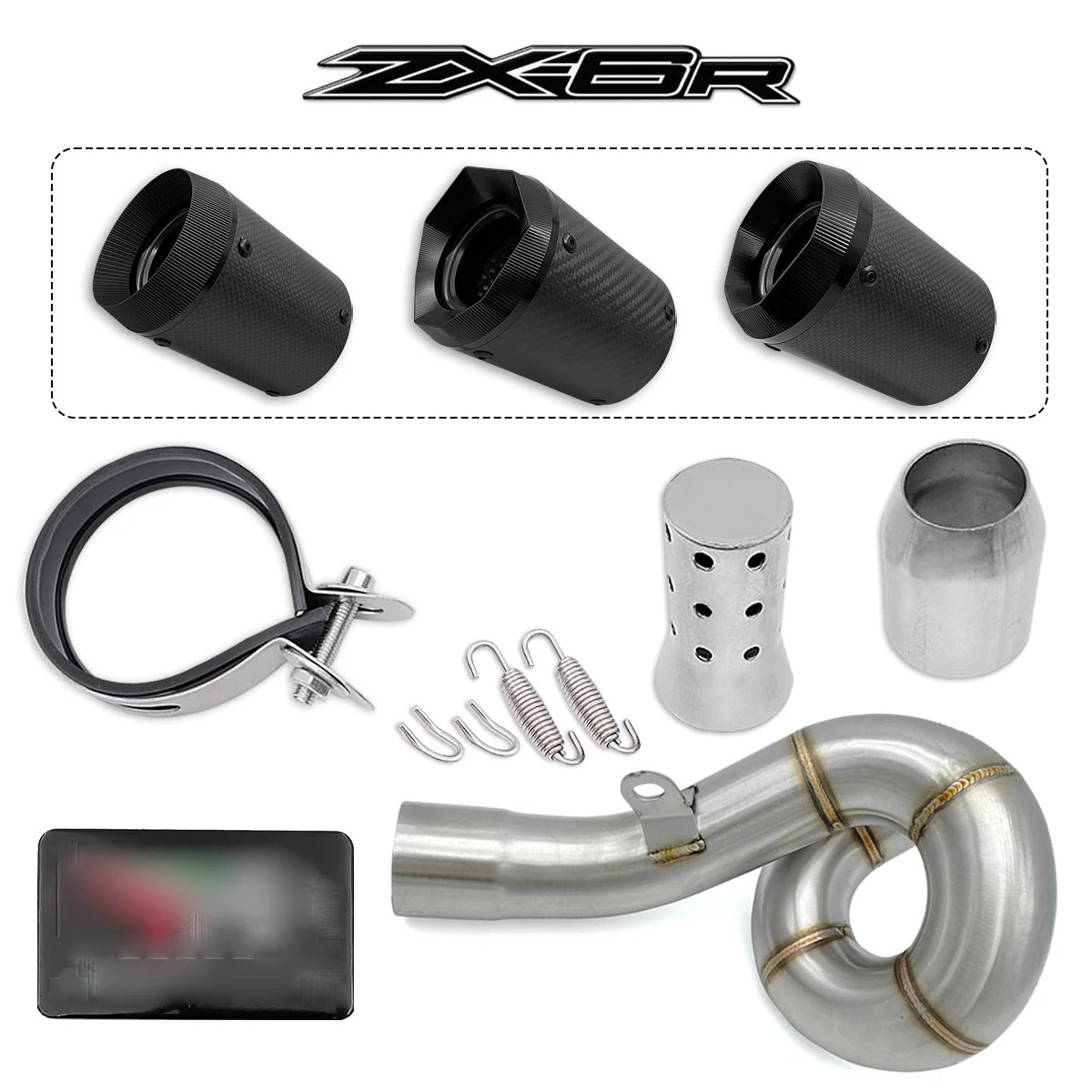 REALZION ZX6R-Système de Tuyaux à Enfiler, Ensemble Complet de Tuyau Central de Moto pour Kawasaki ZX6R 636 2009-2021 2020