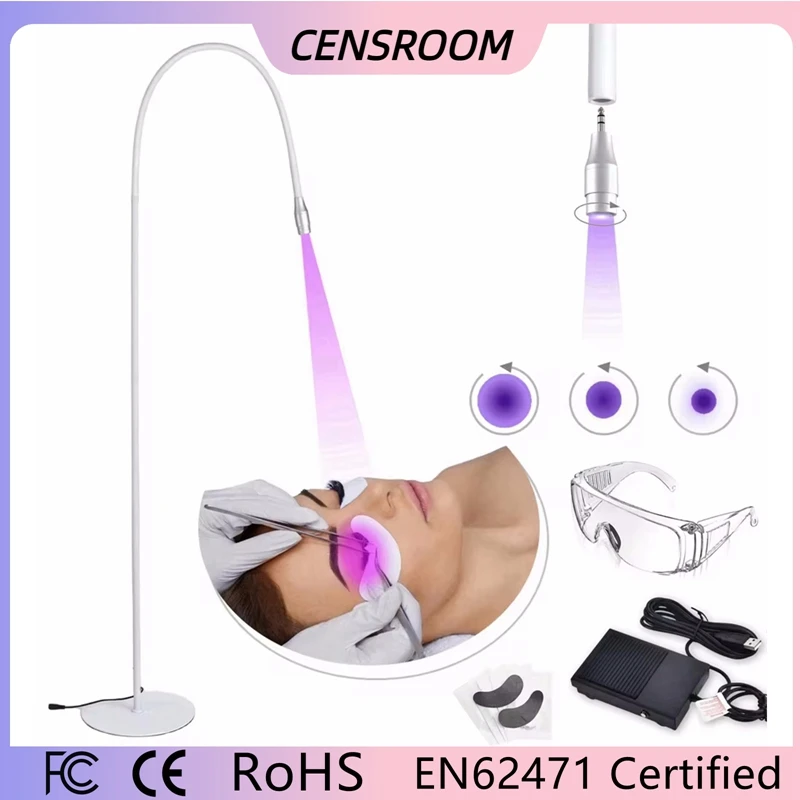 Lámpara de curado UV para pestañas de 10W, suelo con interruptor de pie, extensión de pestañas postizas, secador de uñas, pegamento de injerto, luz