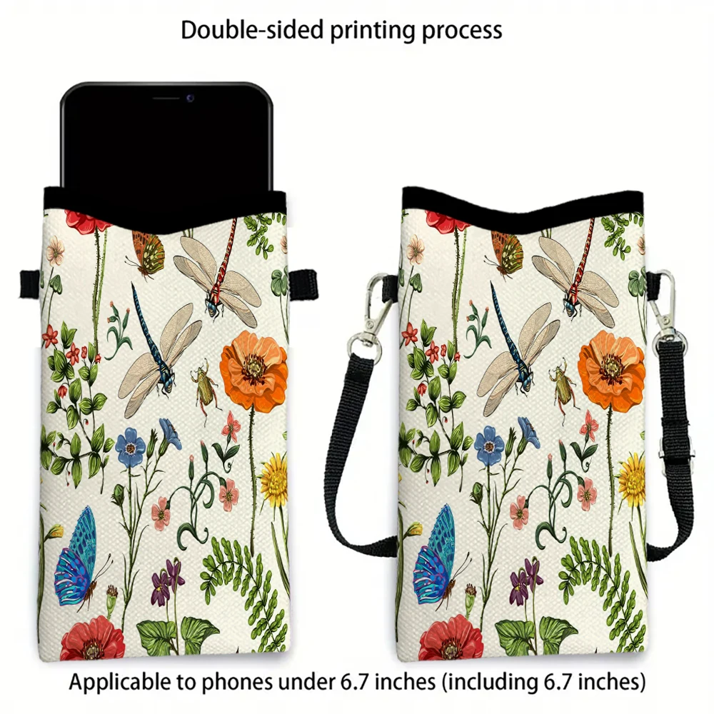 

Simple and Atmospheric Flowers Phone Bag Adjustable and Detachable Strap Designed for Women Bag Convertible Shoulder Bag4.29