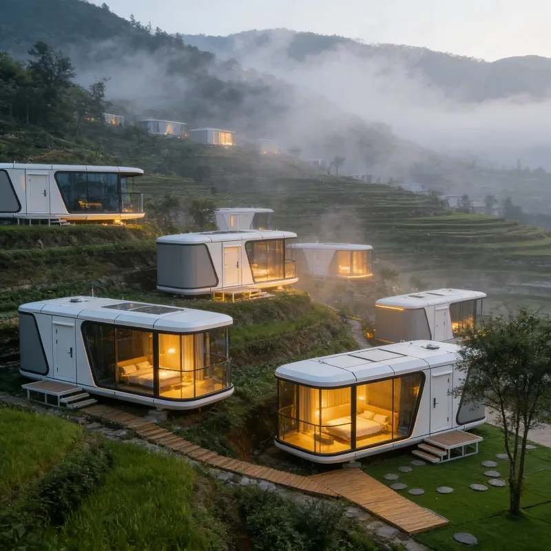 Prefab Space Capsule Pod House Mobile Container Home Modular Foldable Cabin Soundproof Insulation for Resort Hotel Use