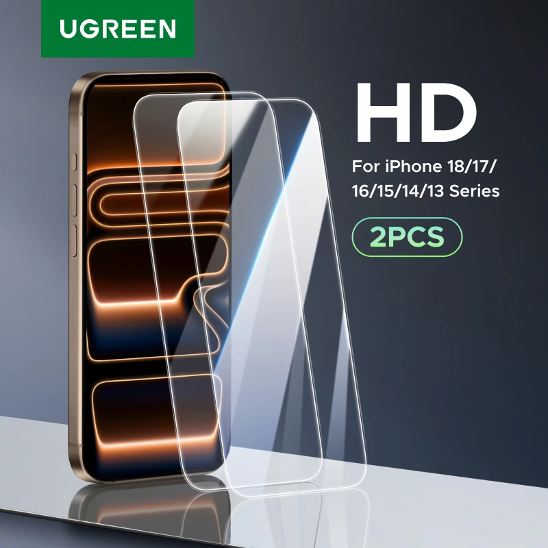 UGREEN 2PCS Screen Protector For iPhone 18 17 16 15 14 13 Pro Max Tempered Glass For iPhone 16 Plus Screen Protectors 15pro Film 1