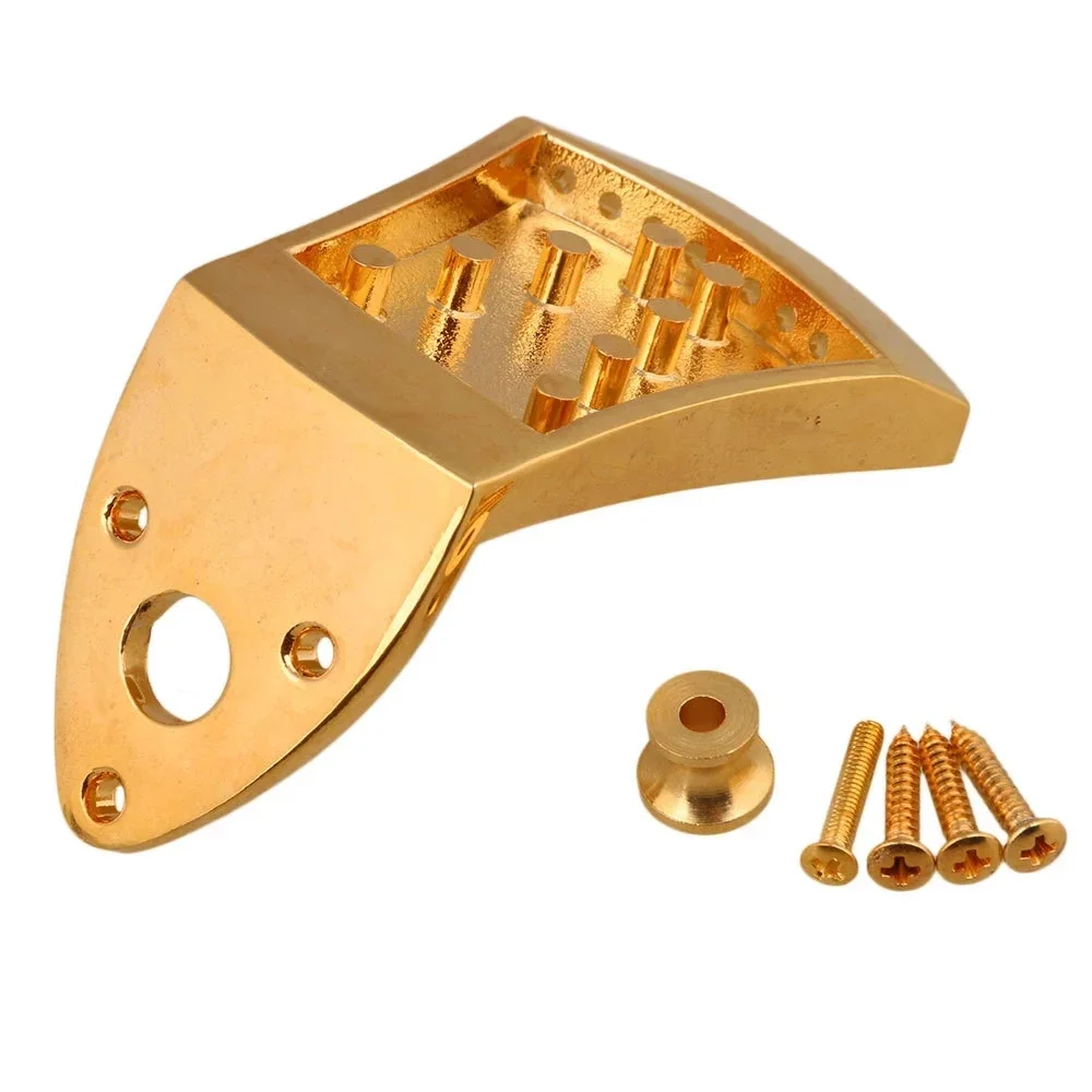 Elegant Golden 8-String Mandolin Tailpiece - Durable Rectangle Accessory for Enhanced Playability