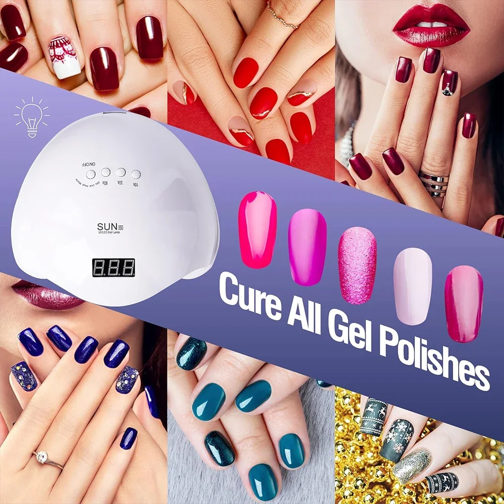 48 W nageldroger gel nagellak uithardend LED UV-licht met 4 timers automatische sensor LCD-scherm professionele nail art tools