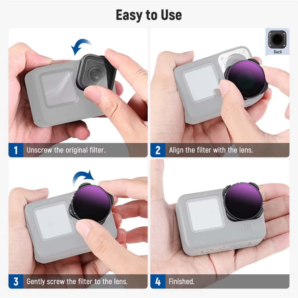 فلتر ND متغير التقنية الجديد لمرشح الكثافة المحايدة القابل للتعديل 9 10 11 12 مع زجاج متعدد المطلي عالي الدقة ND4-ND32