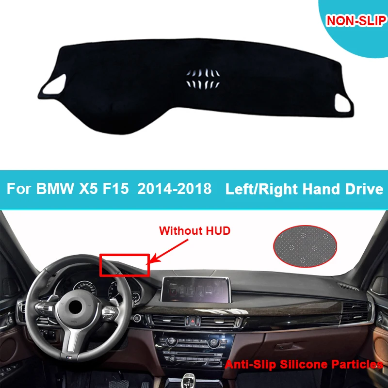 2 Layers Car Dashboard Cover Sun Shade For BMW X5 F15 2014 2015 2016 2017 2018 Dash Mat Flannel Suede Polyester Carpet Pretector