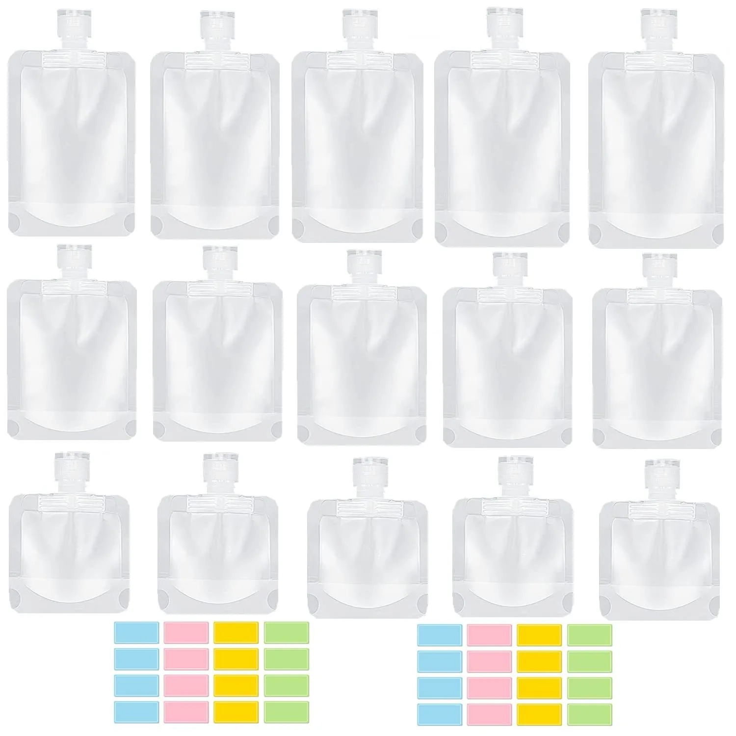 17Pcs 30/50/100ml Transparente Reise Waren Extrusion Taschen Lotion Subpaket Wiederverwendbare Auslaufsicher Shampoo Kosmetik lagerung Tasche