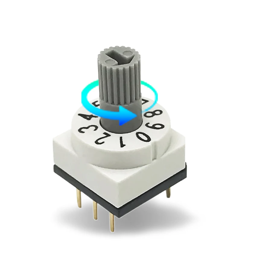 

Качественный поворотный кодированный переключатель DIP 10*10 прямой штифт 3-3 скручивающийся хвостовик 7 мм IP67 Водонепроницаемый ROHS Сертифицир...