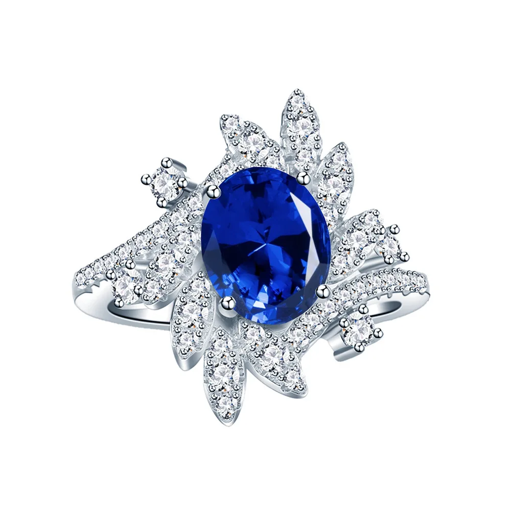 

Ins Fashion New Design S925 Sterling Silver Trendy Oval Cut Diamond Ring for Engagement