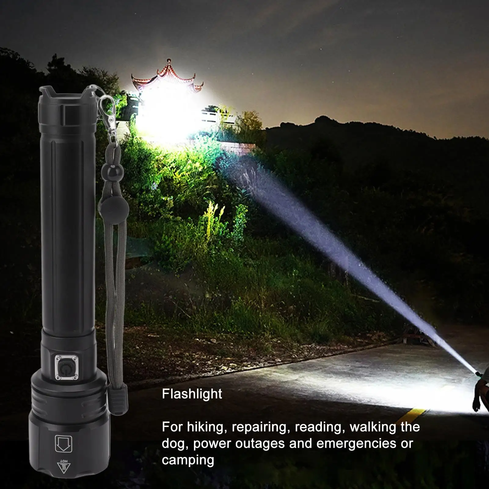 Rechargeable LED Flashlight 10000LM Durable IPX5 Waterproof Outdoor for camping Use
