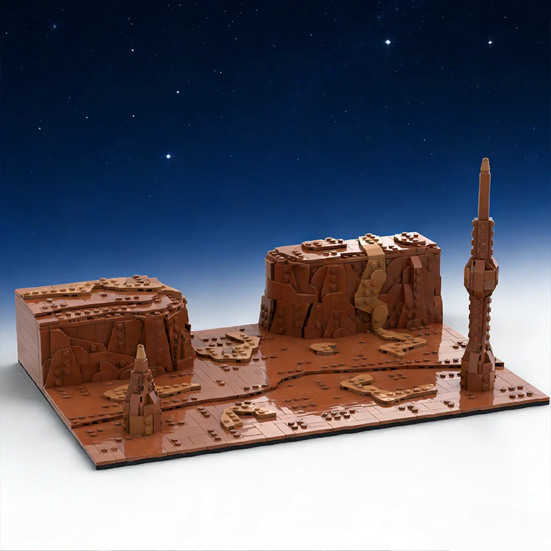 1187 STKS Sterrenstrijd Alien Planeet Scène - Rode Zandwereld Stijl MOC Aanpasbare Modulaire Bouwsteen DIY Speelgoed Verjaardag Cado