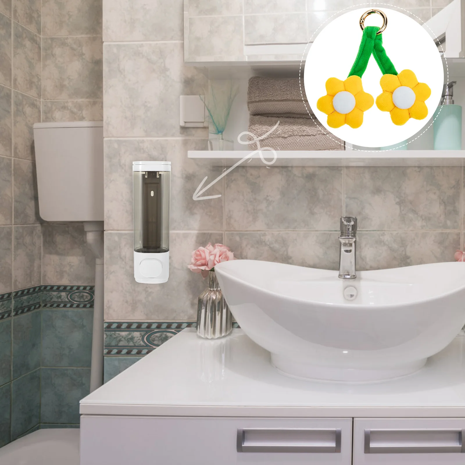 

Wall Lotion Dispenser ABS Plastic Construction Space Saving Mounting for Bathroom Shampoo Conditioner Gel Liquid Storage