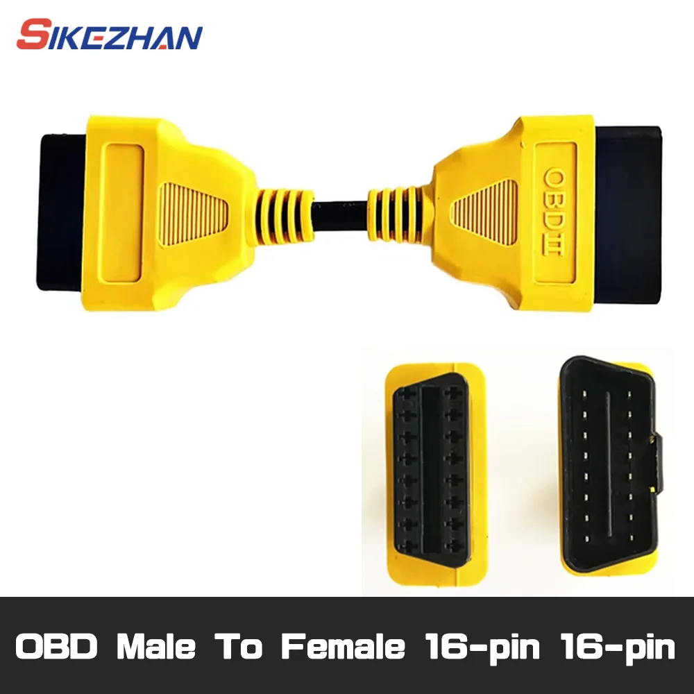 

Автомобильный удлинитель OBD «папа-мама», 16-ядерный энергизованный 16-контактный OBD2 ELM327 диагностический инструмент, разъем сканера, адаптер 13 см