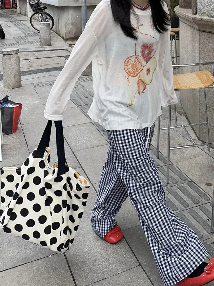 

Single Shoulder Student Class Tote Bags Casual Double-sided Canvas Bag for Women