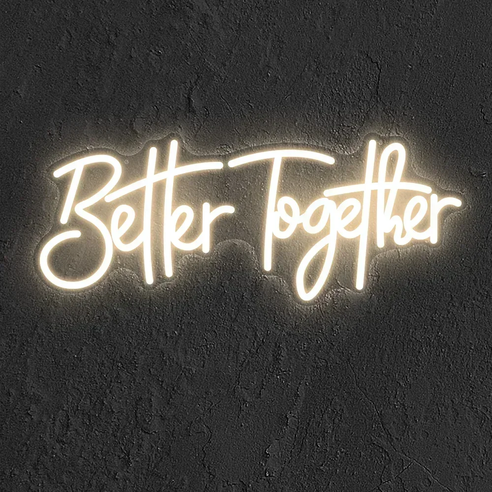 Неоновая светодиодная вывеска Better Together, свадебный декор, неоновая вывеска для помолвки, светодиодные фонари для спальни, только женатая неоновая вывеска, светодиодные фонари