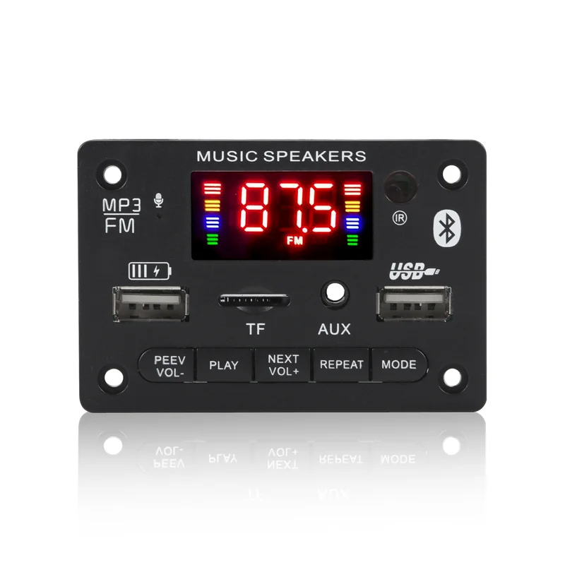 JX-810BT Bluetooth MP3 Decoding Board com tela colorida, gravação e chamada, 12V, 1Pc Lot