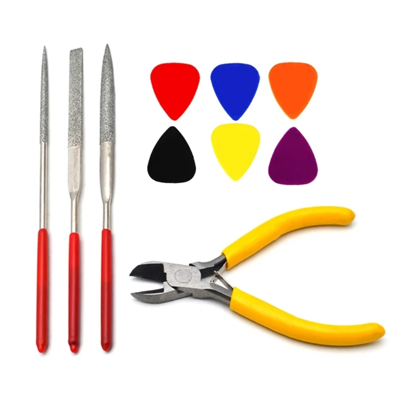 Guitar Bass Fret Wire Nipper Puller Fret Tools String Cutter Scissors with Files & Pick Guitar Repair Accessories